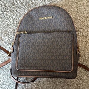 Michael Kors Brown Monogram Backpack